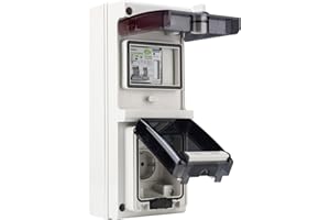 SHOPVG Prise pour voiture électrique, système de charge avec compteur numérique LCD et interrupteur FI/disjoncteur IP66