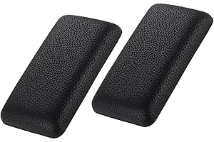 Kisbeibi 2 Pack Car Armrest Cushion, Soft Leather Car Knee Leg Elbow Cushion Pad Removable Universal Car Comfort Accessories For Foot Knee Pain Relief(Black Leather)
