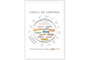 UNKAITOUDE Poster "Circle of Control", "What I Can And Cannot Control Therapy Office Decor" für Kinder, psychische Gesundheit, Ruhe, Ecke, Schulberater, Zubehör, 30,5 x 40,6 cm, ungerahmt