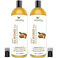 Homeda Pure Cold Pressed Sweet Almond Oil for Face, Hair Growth, Skin, Baby Massage - 400 ml - 100% pure (Organic Badam Oil for face glowing skin, Odorless)