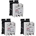 3pcs SSR-40 DA 40A DC 3-32V to AC 24-380V SSR Solid State Relay + Heat Sink