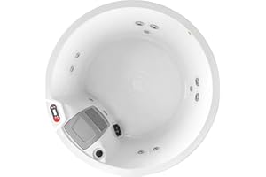 CANADIAN SPA CO. Okanagan UV Outdoor Hot Tub 2 bis 3 Personen, 160x160x73 cm, rund, mit Abdeckung, LED Beleuchtung, Heizung und 10 Hydrotherapiedüsen, ganzjährige Nutzung