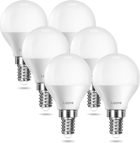 Lepro E14 LED Light Bulb, Small Screw Light Bulb, 4.2W 470lm, 40W Equivalent, Warm White 2700K E14 Golf Ball Bulb, Energy Saving P45 SES Golfball Bulb, 220-240V, Non-Dimmable, Pack of 6