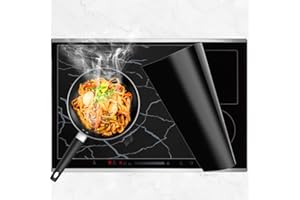 Piashow Induktionsschutzmatte Große Induktion schutzmatte 52x78cm Silikon-Induktionsmatte Rutschfeste Silikon Induktionskochfeld Schutzmatte Kochfeld-Kratzschutz für Induktionsherd, Schwarz