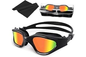 HotSrace Occhialini da Nuoto Polarizzati,Occhialini Piscina Protezione UV Impermeabile Anti-Nebbia Comfort Fit per Uomo Donna Unisex Adulto Adolescenti