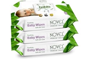 NOVEL Baby Wet Wipes/Pack With Lid (Pack of 3-80 sheet)