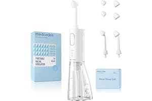 Medcodes Neti Pot Sinus Rinsing, Cordless Nasal Irrigation System Nasal Rinse Bottle Cleaner Machine, Electric Sinus Rinse System Kit for Sinus Relief & Nasal Care 30 Salt Pods (Large B)