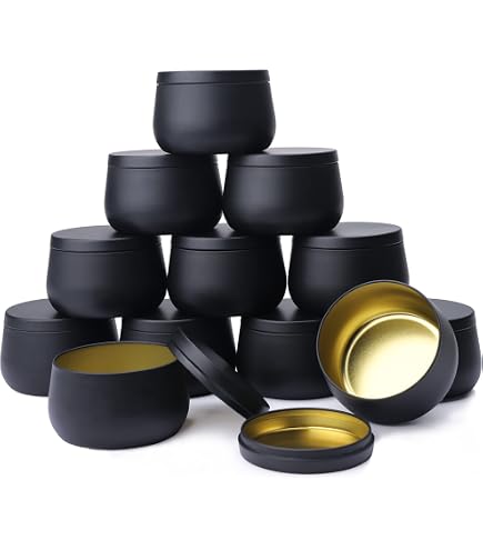 Pots à Bougie Vides En Métal BELLE VOUS - Lot De 24 Petits Pots En Aluminium Réutilisables 120 Ml