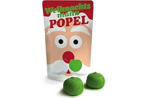 ‎LIEBESKUMMERPILLEN Scherzartikel | Weihnachtsmann-Popel | 18 g Schaumzucker Speckbälle | grüne Marshmallows