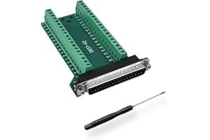 BRIEFCEC DB37 Adapter D-SUB RS-232 RS485 Serial to 37-Pin Solderless Terminal Block Signal Module with Insulated Pad (1 Male)