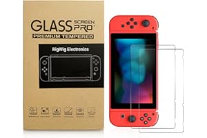 RIGWIG ELECTRONICS RigWig [2 PACK] For Nintendo Switch Screen Protector Tempered Glass [9H Hardness] [Anti-Scratch] [Anti-Fingerprint] [Case Friendly] [Zero Rainbow Effect]