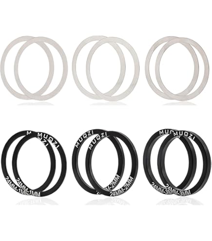 LOVIVER 24mm 29mm 30mm 6Pcs Vélo Cassette Pédalier Rondelle Volant Rondelle Vélo Partie En Alliage D'aluminium Vélo Pédalier Pour BB86/91/92/PF30/BB30, 24MM