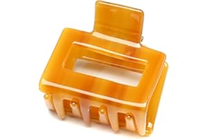 QinGoo Piccolo mollettone quadrato per capelli mollettoni capelli in acetato artiglio per capelli Clip per capelli,accessorio per capelli-1 pezzo(5.2cmx4.8cm, caffè)