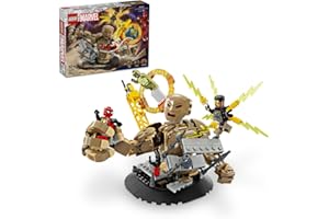 LEGO Marvel Spider-Man vs. Sandman: ostateczna bitwa, Zabawka Konstrukcyjna dla Fanów Superbohaterów z Figurką do Zbudowania i Minifigurkami Jaszczura i Elektro, Prezent dla 10-latka, 76280