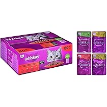 Whiskas Adult 1 natvoer voor katten in saus met kip, kalkoen, 20 portiezakken, 5 x 4 x 85 g, hoogwaardig nat voer voor volwassen katten