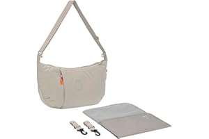 LÄSSIG Baby Wickeltasche zum Umhängen mit Wickelunterlage, Kinderwagenbefestigung, wasserabweisend/GRE Lunua Bum Bag