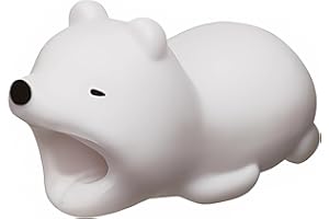 Suneast 2 Pcs Cute câble Animal Bite câble USB Cord Saver Protector Empêche la Rupture Support pour iPhone iPad téléphone Portable Accessoire de Protège - Ours Polaire