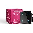HomeMate® Wi-Fi Smart 4 Gang Touch Switch (Black, Pack of 1) | No Hub Required | Works with Amazon Alexa, Google Assistant & Siri