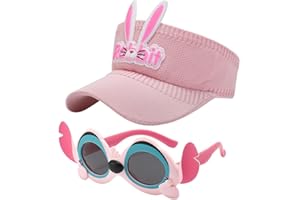 simyron Berretto da Baseball per Bambini 2pcs Set di Estivo Cappello e Occhiali da Sole Cappello da Sole Regolabile Ragazzo Occhiali da Sole Bambini Protezione UV Berretto per Ragazzi Ragazze