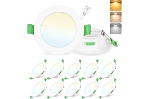 GeyouLux Pack 10 Inbyggd LED-takelykta, 8W IP44 Ultrasmal Inbyggd Spotljus Med Klippning 75-90mm, 2700K/4000K/6500K LED-fokus
