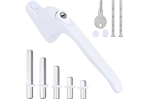 HuaJiao Universal Window Handle for UPVC Windows, Lockable Window Handles Multi-Spindle Ambidextrous Windows Handle for Indoor and Outdoor