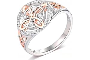 GENERIC Witches Knot Rings for Women Handmade Witch's Return-Knot Protection Ring With Cubic Zirconia, Celtic Knot Rings Protect Your Loved Ones Jewelry Gifts for Women