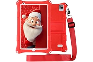 niuniutab Tablette Enfants, 8 Pouces, Android, 6+10 RAM, 128 Go ROM (Carte TF 256 Go), certifiée Google, Logiciel Enfant préinstallé, Wi-FI, étui Antichoc, Cadeau pour Enfants (Rouge)