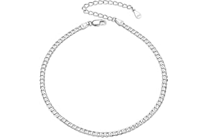 Silvora Tobillera Mujer Pulsera de Tobillo Plata de Ley 925 Cadena Fina Ajustable de Pie Pulseras Tobillera de Verano para Playa Piscina Playa Calle Vacación