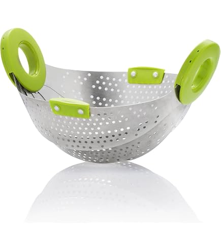 Panier à Frites Pliable Belle Vous - Acier Inoxydable 304 - Passoire Cuisine Multifonction - Pour Friture, Vapeur Et Rinçage