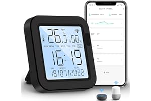 Panamalar 3 in 1 Telecomando IR Intelligente con Monitor di Umidità Della Temperatura e Display LCD Retroilluminato da 3,4" Controllo Universale, Dati Accurati/Timer/per Interni Domestici