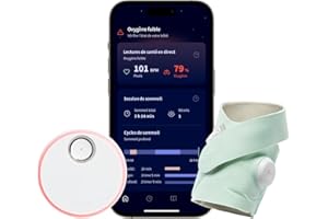 Owlet Dream Sock® Mint - Moniteur intelligent pour bébé – Suivi en direct du rythme cardiaque et du taux d’oxygène