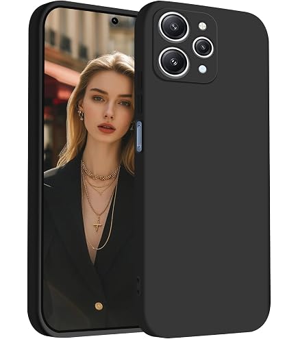 Tieeyivv Custodia per Xiaomi Redmi 14C/POCO C75/Redmi A4 5G Cover, Vetro Temperato Pellicola Protettiva Case Custodia Matte Sottile in TPU Morbido, Cover Protezione Anti-Caduta- Nero