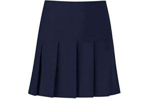 FASHION 7STAR Jupe ronde plissée pour femme et fille - Taille haute - Uniforme scolaire plissée