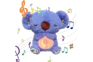 JOAASU Anxiety Relief Koala, Koala Anxiety Bear for Adults and Kids, Otter Plush Toy, Breathing Otter with Musical Lights and Breathing Action, Baby Sleep Aid Newborn Gifts for Girls Boys (Blue)