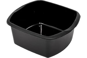 Addis Cuenco rectangular pequeño de plástico de 8 litros, color negro