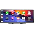 10.26 inch Car Tablet with Wireless Carplay and Android Auto, Car Play Screen with Live Navigation, Super Strong Suction Cup, Voice Control, Mirror Link, Touch Screen Car Stereo for All Vehicles