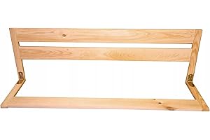 NOVECRAFTO Protection de lit universelle pour enfant de 127 cm de long – Rail de lit en bois massif pour tout-petits – Barrière de lit double face pour enfants – Sécurisée sous le matelas pour lit d'enfant