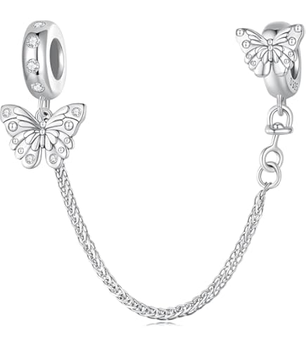 Breloque Chaîne De Sécurité Avec 2 Clips En Argent Sterling 925 Pour Bracelet à Breloques Pandora