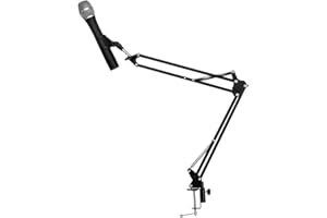 Malone ST-1.2 - Bras de microphone pour table, dispositif de fixation micro pour chant, podcast (installation rapide, supporte jusqu'à 1,5 kg, 35x35 cm) – noir