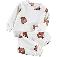 XINYUNZU Jungen Schlafanzug Set Flauschig Fleece - Winter Pyjama 2-teilig Für Jungs 2-14 Jahre