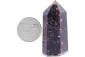 KYEYGWO Grenat Pierre Guérison Colonne Hexagonale en Pierre de Cristal Résine, Prisme Baguette Point d'Énergie pour Reiki Chakra Collection Décoration Méditation