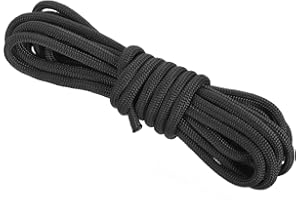 Rebower 550 Paracord Rope 3 m, 4mm Thin Paracord Nylon Cord 7-Strand Core [for Tent Camping Outdoor Gear] - Black