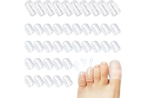 DONQTWAY Zehenschutz Silikon, Gel Zehenkappen Groß, Klein, Zehenkappen, Zehenpolster, Zehenverband, Atmungsaktive Zehenschoner gegen Reibung, Blasen, Schmerz und Drucklinderung für Damen Herren
