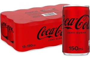 COCA-COLA Zero Sugar, Carbonated Soft Drink, Can 150L, pack of 15
