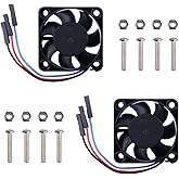 GeeekPi 2PCS Raspberry Pi Lüfter mit einstellbarer Geschwindigkeit, Raspberry Pi PWM Lüfter, Raspberry Pi Lüfter Drehzahlrege