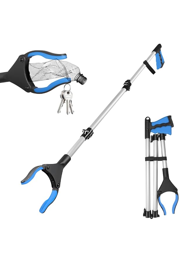Pince Ramasse-déchets Pliable En Aluminium - Longueur 81 Cm, Aimant, Pour Jardin Et Aide à La Mobilité - 10