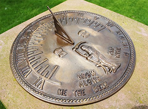 Antique Solid Brass 'Old Father Time' Ornamental Sundial (290mm Diameter)