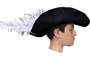 Pouce et Compagnie Chapeau de Mousquetaire Enfant en suédine avec véritable Plume d'autruche, testé aux Normes Jouets