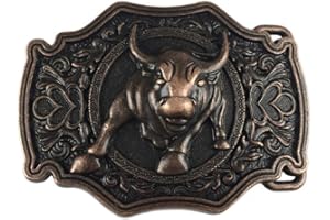 LKMY Bronze Long Horn Bull Rodeo Western Cowboy Belt Buckle For Men