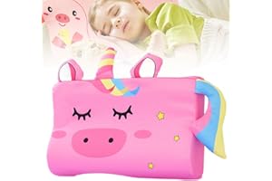 COMEDYKING Schlummerkids Kissen, Calmly Kinderkissen, Kinderkopfkissen, Komfortkissen Kinder, Kinder Kissen Baby Kissen, Atmungsaktiv und Hautfreundlich (Einhorn Rosa)
